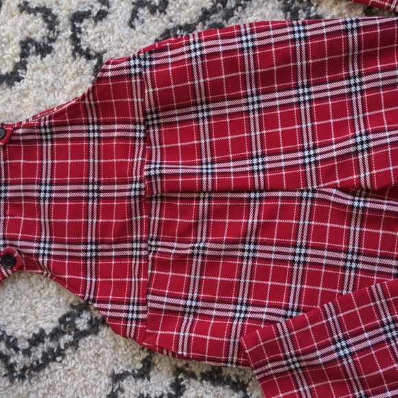 Shein maternity tartan Christmas overalls - Picture 5 of 6